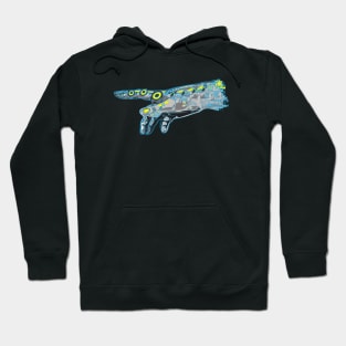 Blue Futuristic Cyborg Hand of God Hoodie